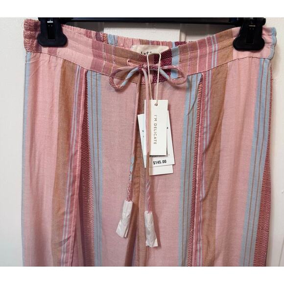 NWT L. Space Stripe Front Slit Split Leg Cali Pants Size S - Picture 8 of 11
